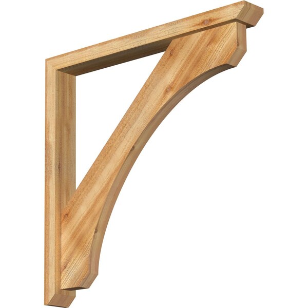Ekena Millwork Legacy Slat Rough Sawn Bracket w/ Offset Brace, Western Red Cedar, 4"W x 34"D x 34"H BKT0402X34X34LEC06RWR - main